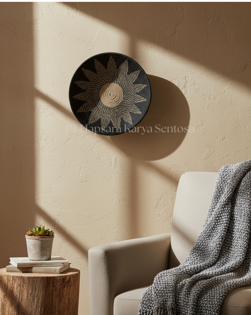 Handwoven Seagrass Wall Decor Natural Woven Sunburst Design