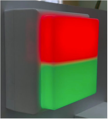 low cost wireless over-door light unit for hospital or elderly home