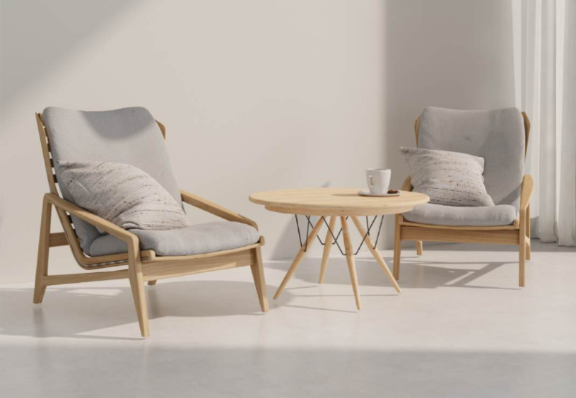 BMN LIVING – Kaori Collection – One Set Living Room Furniture 2 Chairs and 1 Coffee Table