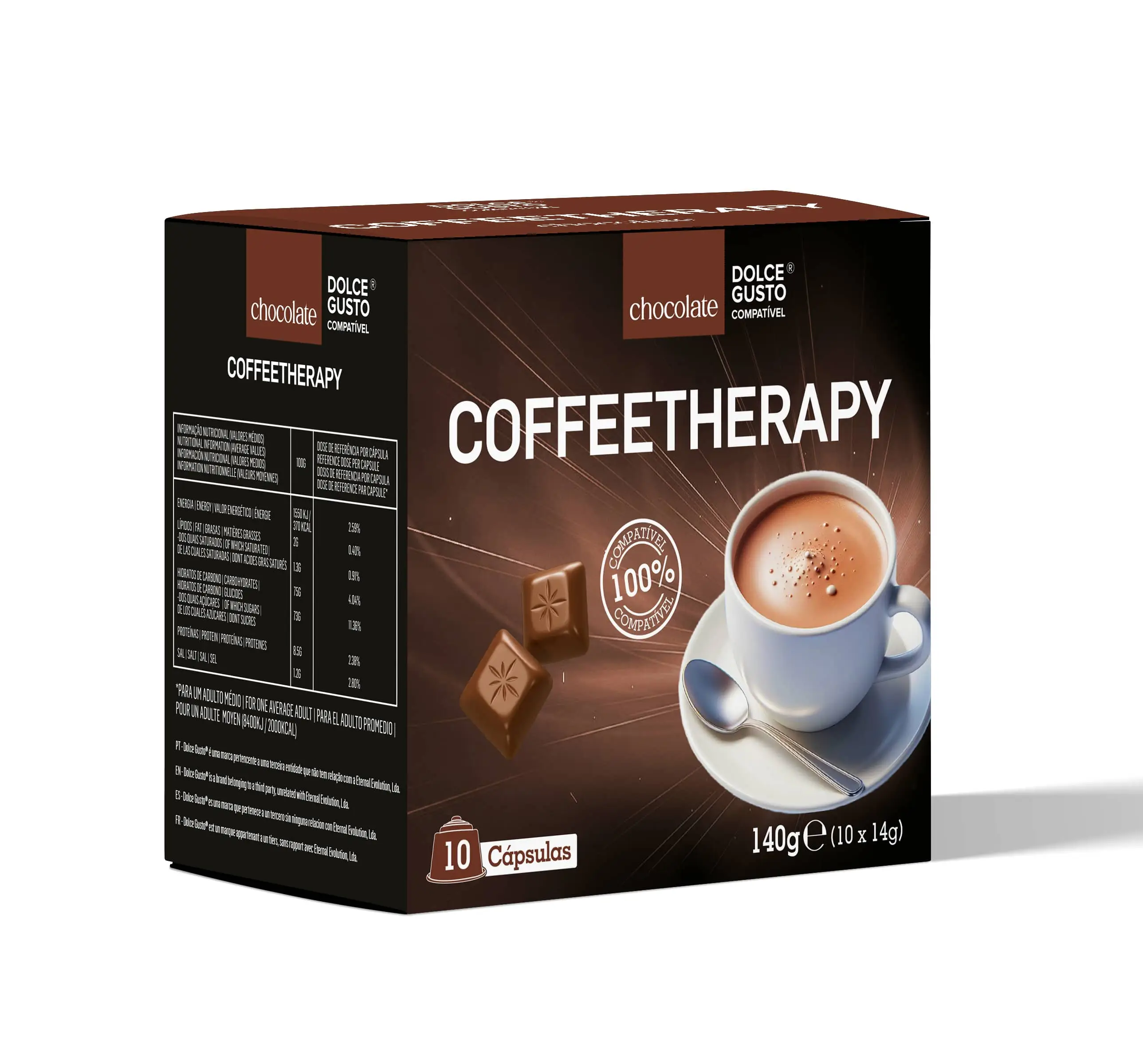 Cápsulas CoffeeTherapy "Chocolate" CX10 (Cápsulas compatíveis com Dolce Gusto®)